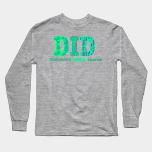 Dissociative identity disorder did awareness solid letter teal and purple Long Sleeve T-Shirt